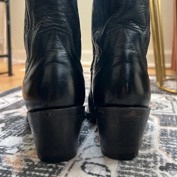 Dan Post Black Maria Leather Boots with Heel Size 7 - Picture 5 of 14